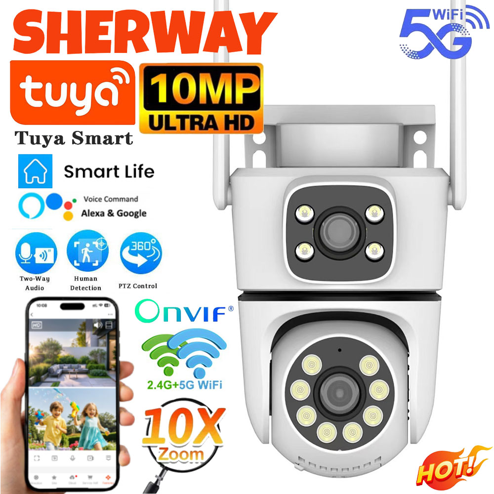 Smart Home Battery Camera Ezviz - Tuya 10MP Dual-Lens 5G Wifi Camera