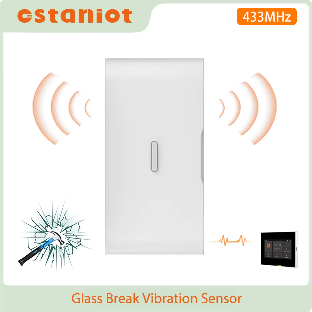 Wireless Door Sensor - Staniot 433MHz EV1527 Wireless Vibration Glass