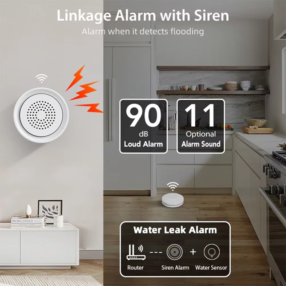Home Automation Kit - BTLIFE-Flood Detector With Siren Alarm Wifi