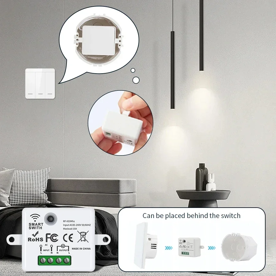 RF 433MHz Wireless Remote Cont - Smart Home Sistem 评论和价格