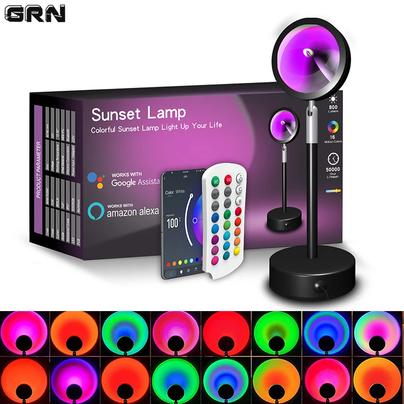 Smart LED Sunset Lamp Colorful - Smart Home Sistem 评论和价格