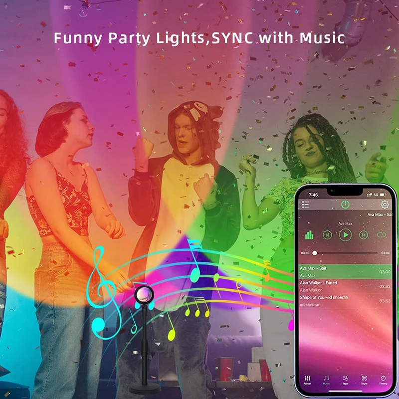 Smart LED Sunset Lamp Colorful - Smart Home Sistem 评论和价格