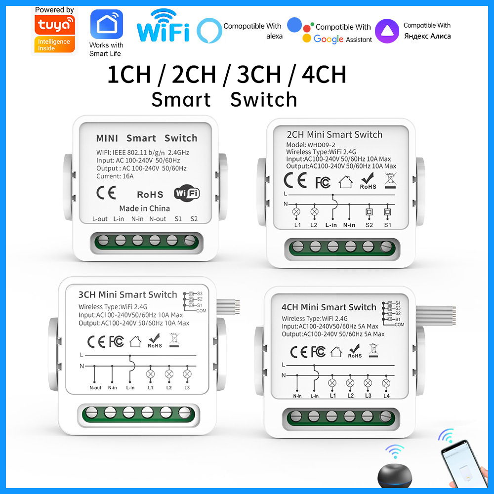 Tuya WiFi Smart Switch 1/2/3/4 - Smart Home Tuya 评论和价格