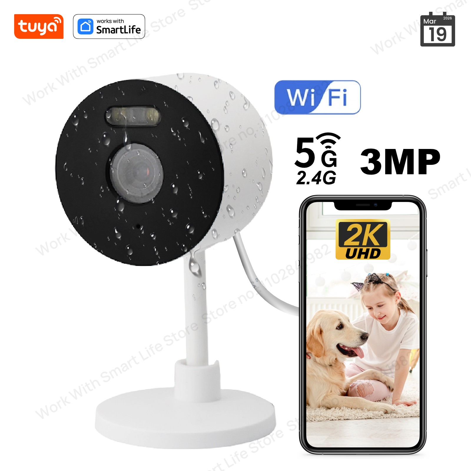 3MP HD Tuya Smart Indoor/Outdo - Smart Home Battery Camera Ezviz 评论和价格