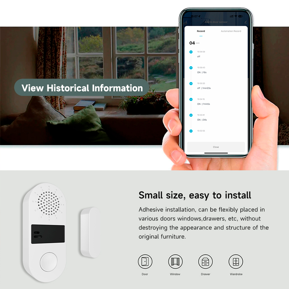 Tuya Zigbee Wireless Door Wind - Wireless Door Sensor 评论和价格