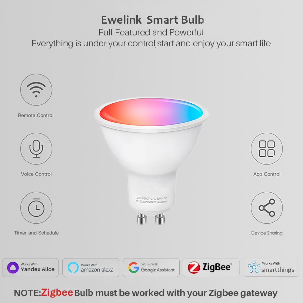 Ewelink GU10 Zigbee LED Bulbs  - Smart Home Setup 评论和价格