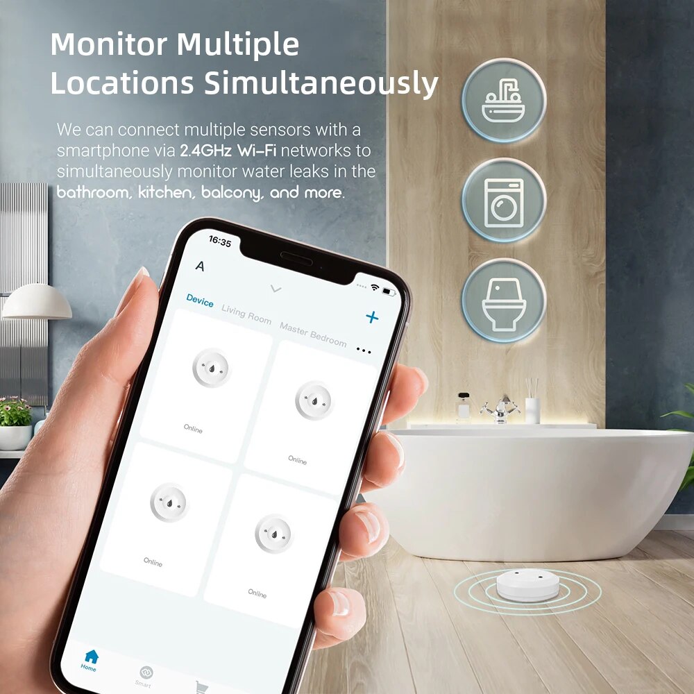 Zigbee Water Leak Sensor for T - Smart Home Setup 评论和价格