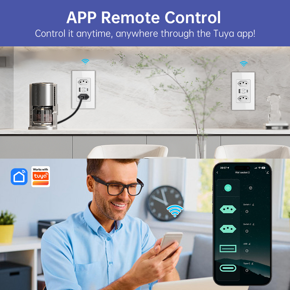 MANHOT Wifi Smart Brazil Socke - Smart Home Energy 评论和价格
