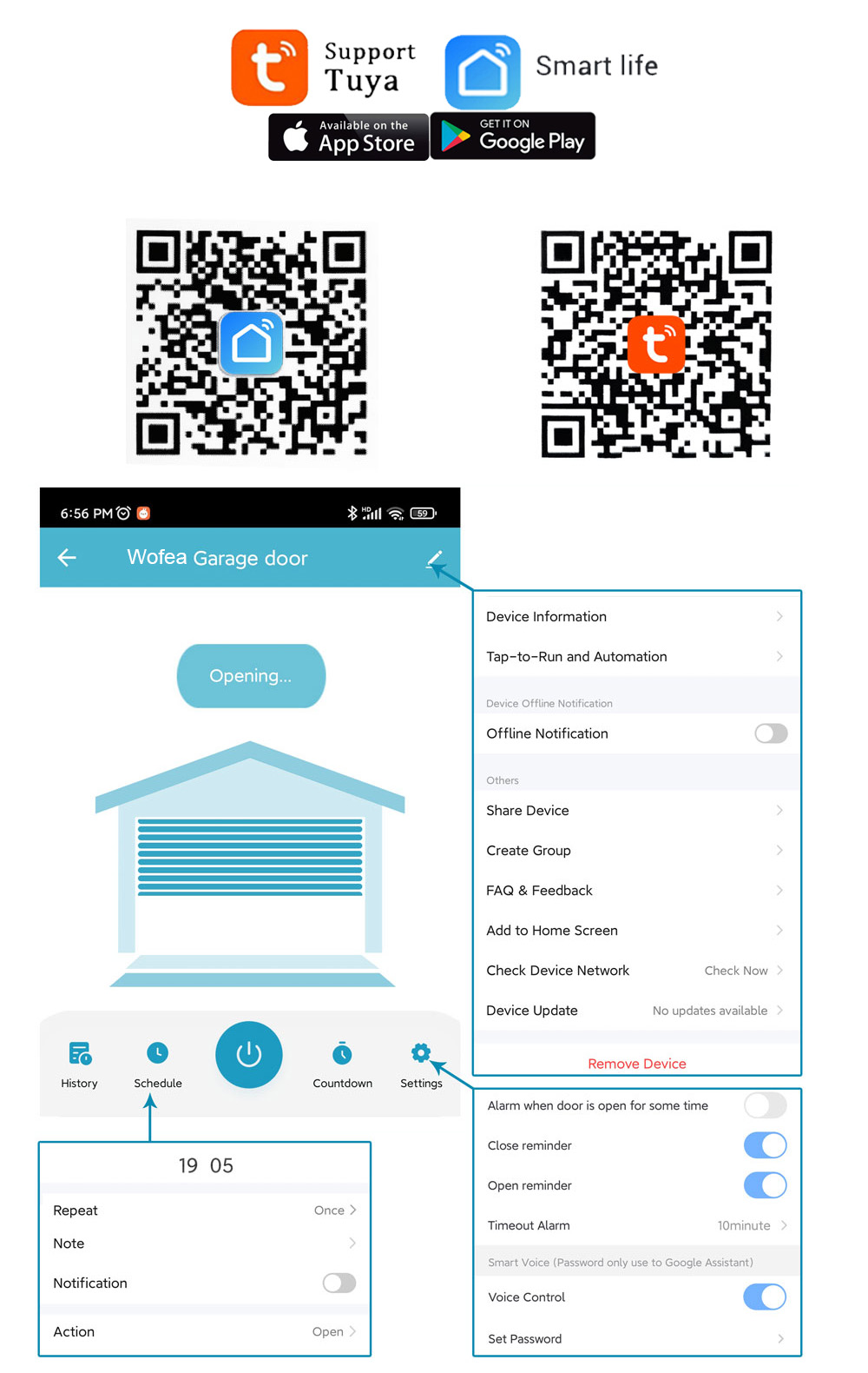 Wofea Tuya Smart WIFI 2.4G Gar - Smart Home Registration 评论和价格